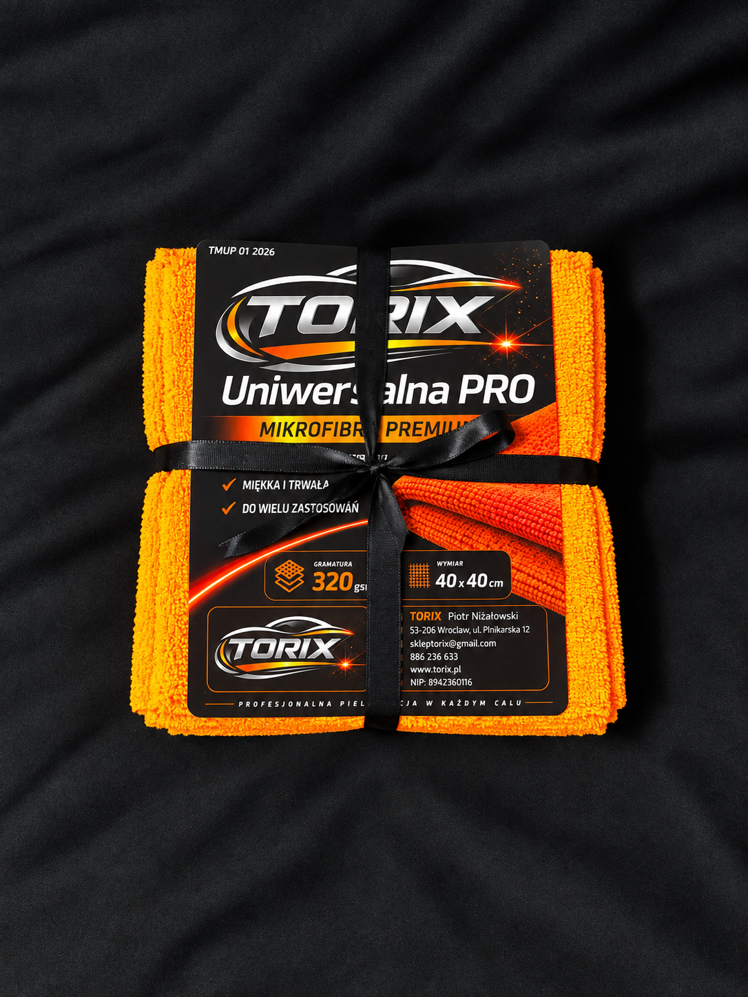 Mikrofibra Premium uniwersalna Pro 320 gsm. 40 * 40 pomarańczowa Pakiet 5 szt. - obrazek 3